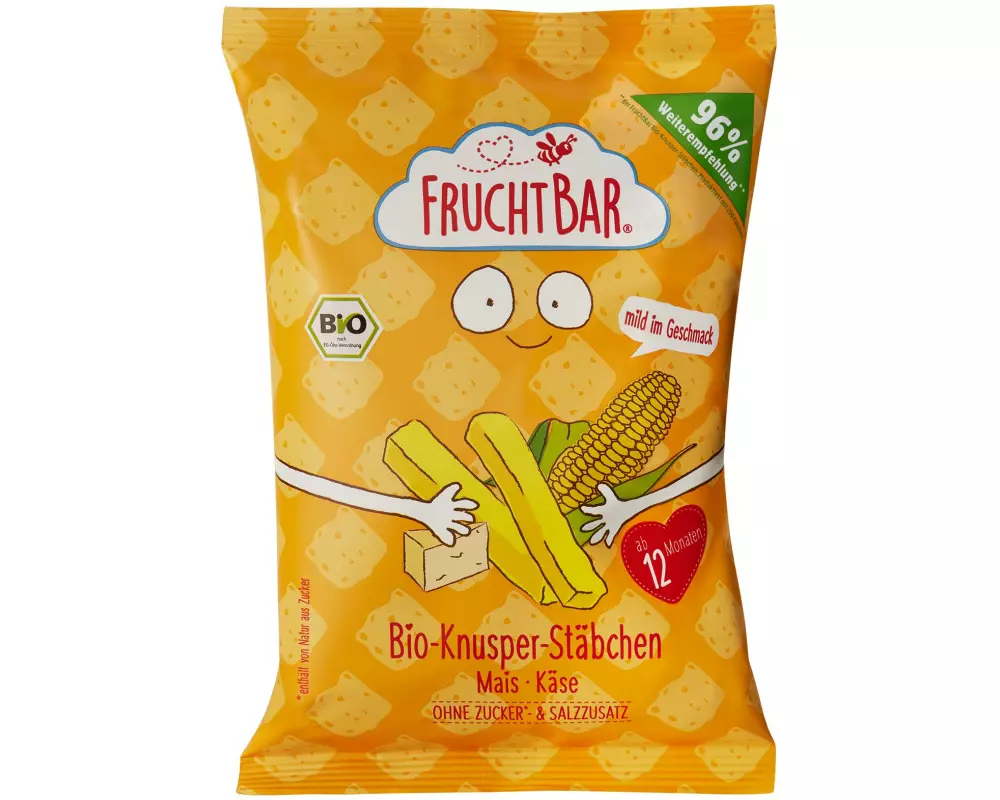 Fruchtbar Knabberspass Knusper Stäbchen Mais & Käse 30g