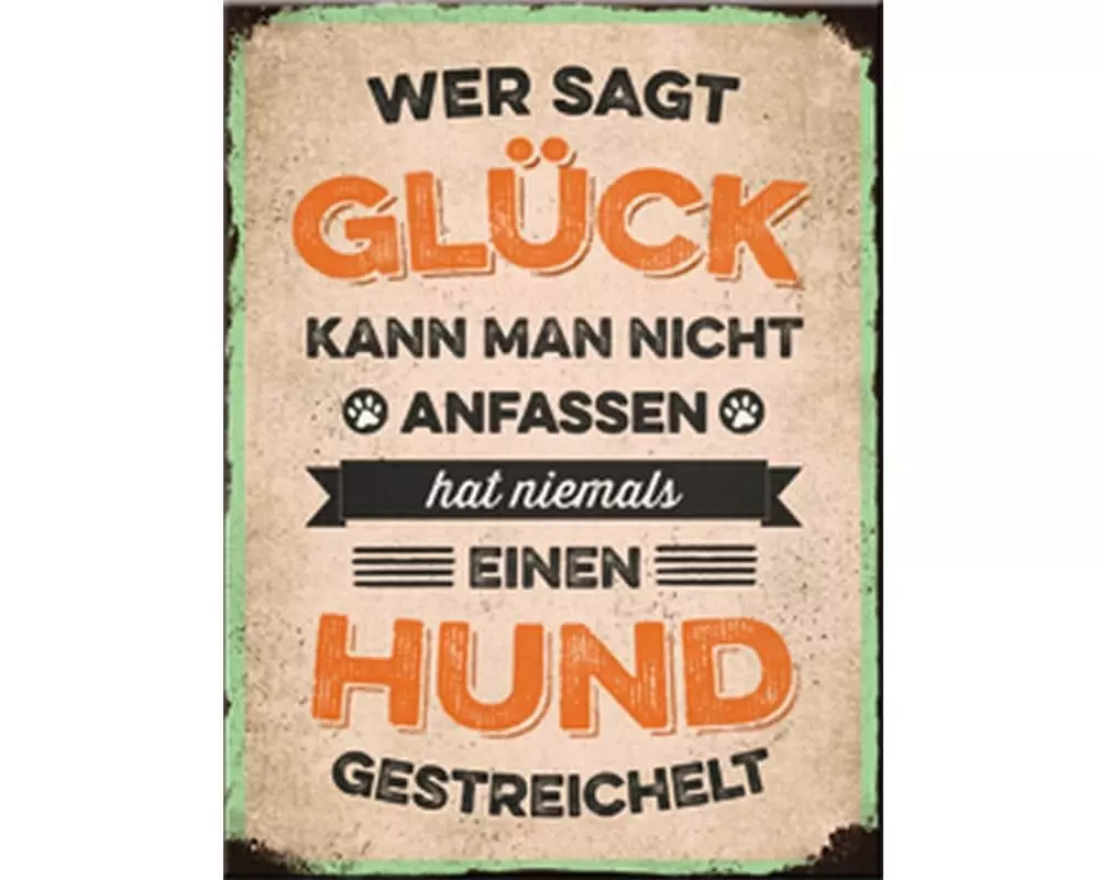 Nostalgic Art Haftmagnet Glück Hund 1 Stück, Mehrfarbig