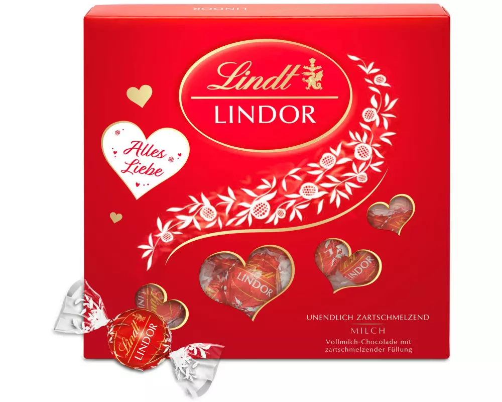 Lindt Pralinen Lindor Milch Geschenkbox Alles Liebe 187 g