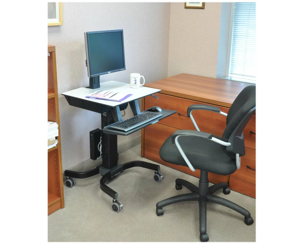 ERGOTRON roll stand, WorkFit-C, Single Sit-Stand Workstation, adjustable 63cm, 24 inch, 11,3kg, VESA 75x75+100x100mm