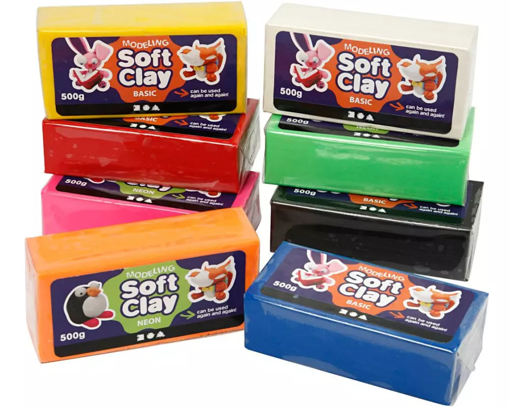Creativ Company Knetmasse Sortierte Farben 8 x 500 g