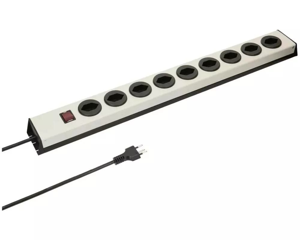 Max Hauri Steckdosenleiste Power Line 9x T13 mit Schalter