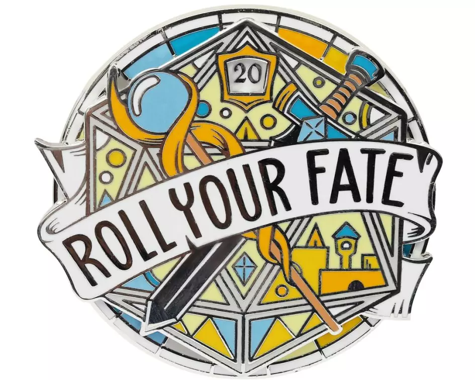 Glass Staff Anstecker Roll Your Fate Spinner Mehrfarbig