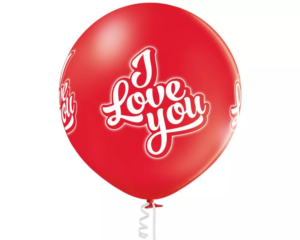Belbal Luftballon I Love You Rot, Ø 60 cm, 2 Stück