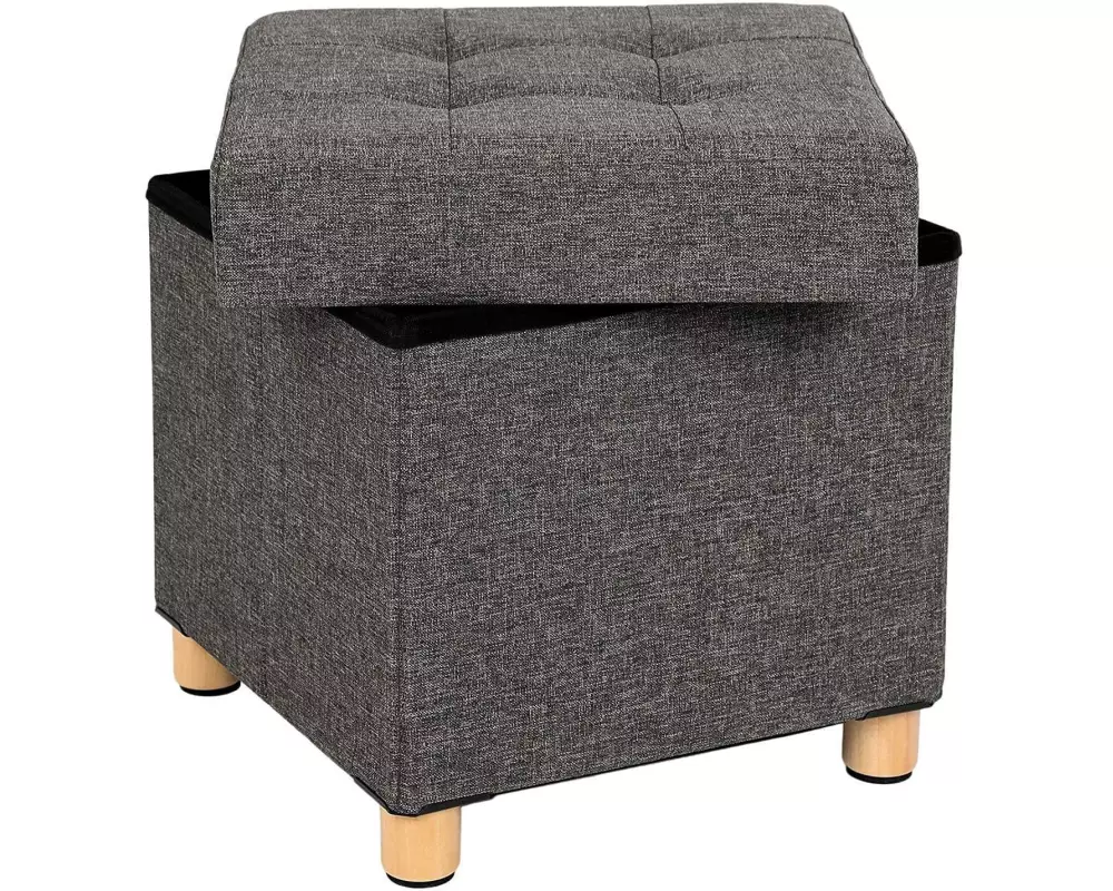 Songmics Sitztruhe mit Aufbewahrung, 38 x 40 cm, Dunkelgrau
