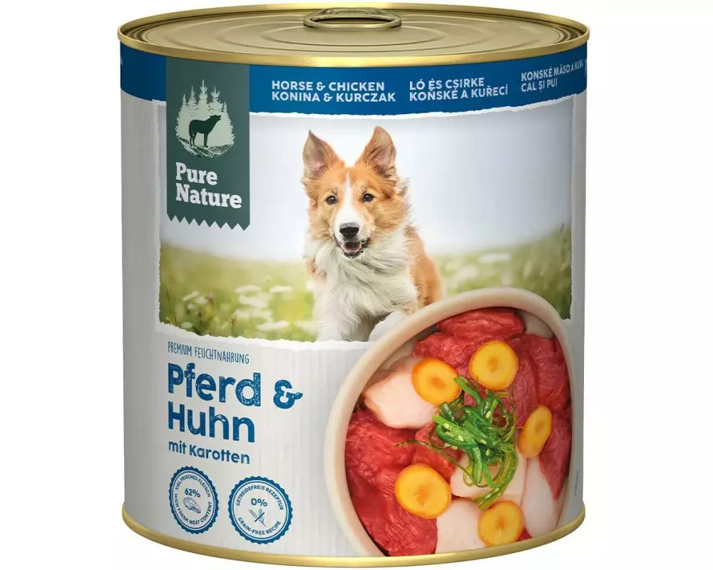 Pure Nature Nassfutter Pferd&Huhn, 800 g