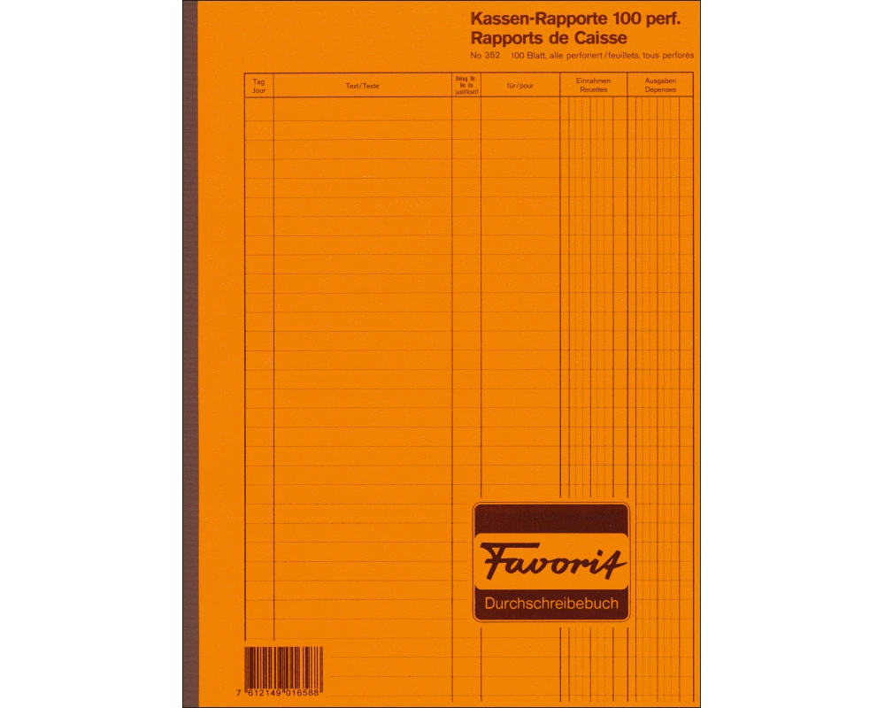 FAVORIT Kassa-Rapport A4 352 100 Blatt