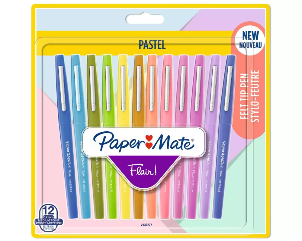 Paper Mate Fineliner Flair Medium Pastell 0.7 mm, 12 Stück