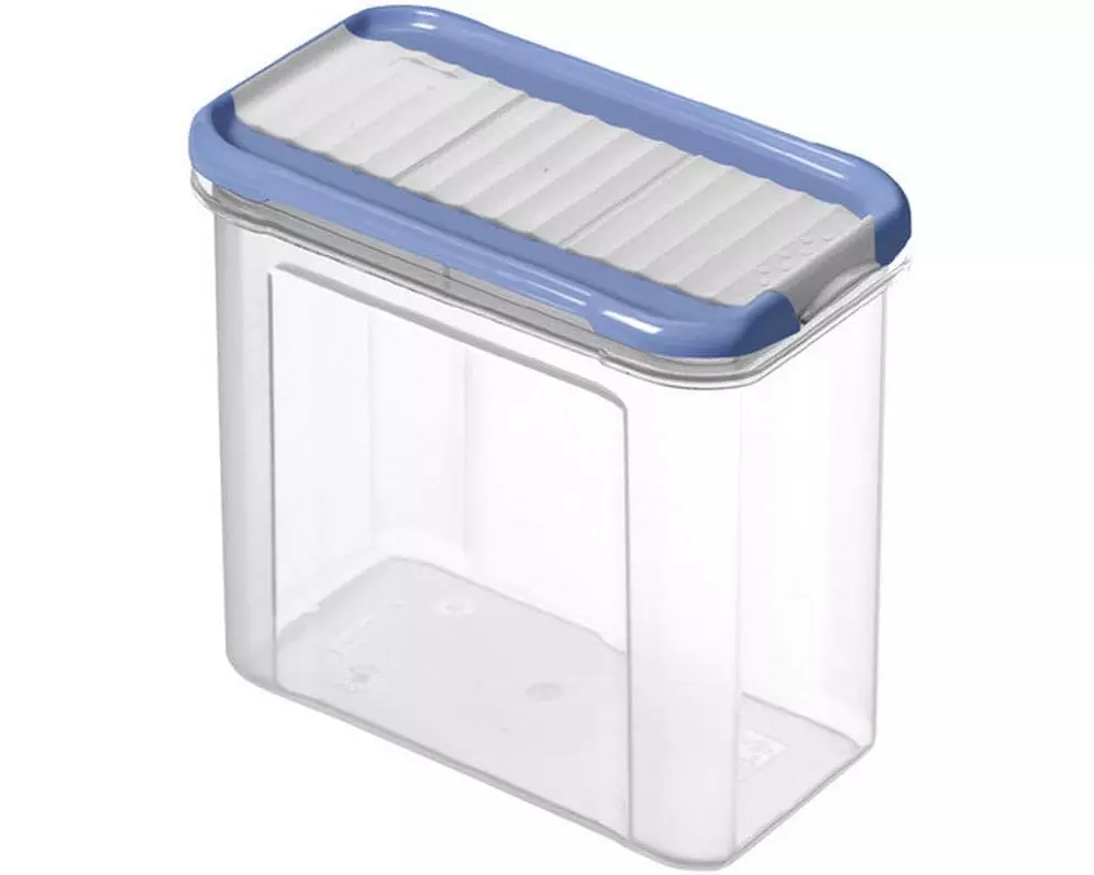 Rotho Vorratsdose Domino 1 l, Blau/Transparent