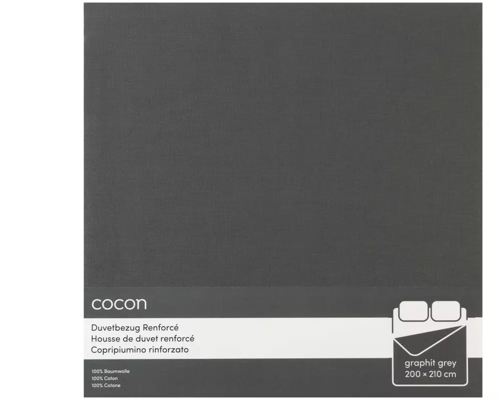 COCON Duvetbezug Renforcé 200 x 210 cm, Graphit