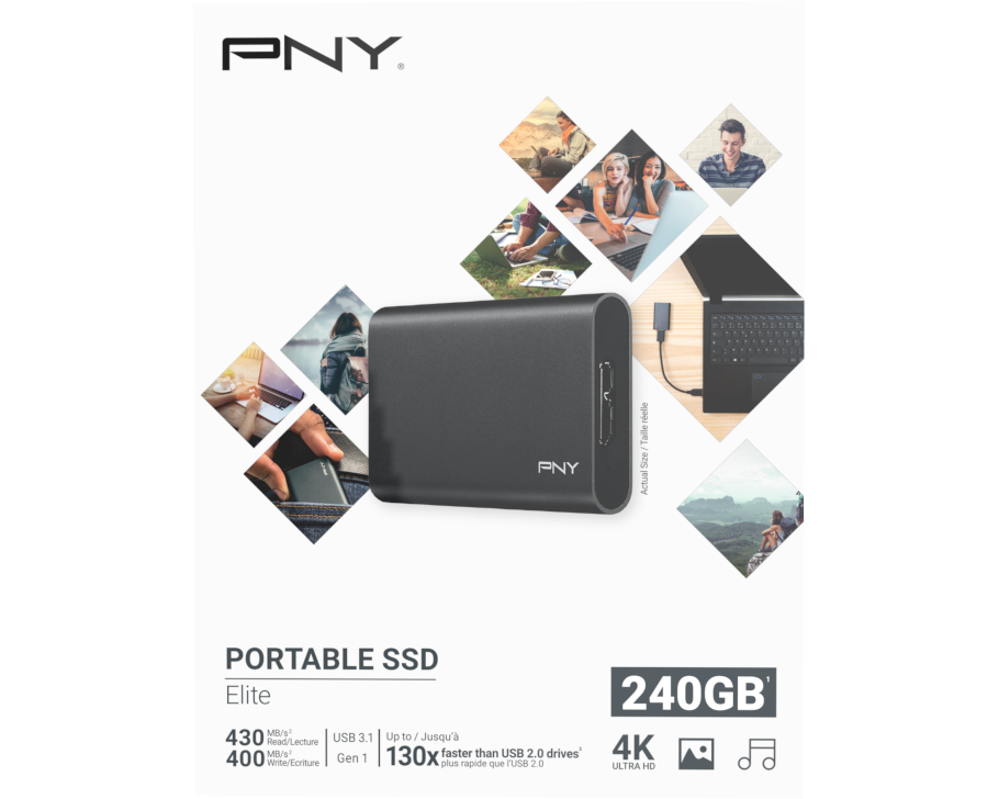 PNY Elite USB 3.1 Gen1 240GB PSD1CS1050-240-FFS Portable SSD dark-grey