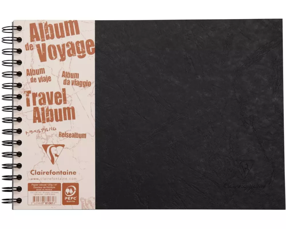Clairefontaine Fotoalbum AgeBag A4 quer, 40 Blatt, Schwarz
