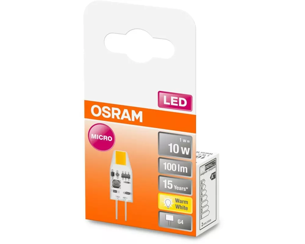 OSRAM Lampe Star Pin Micro 1W, G4 Warmweiss