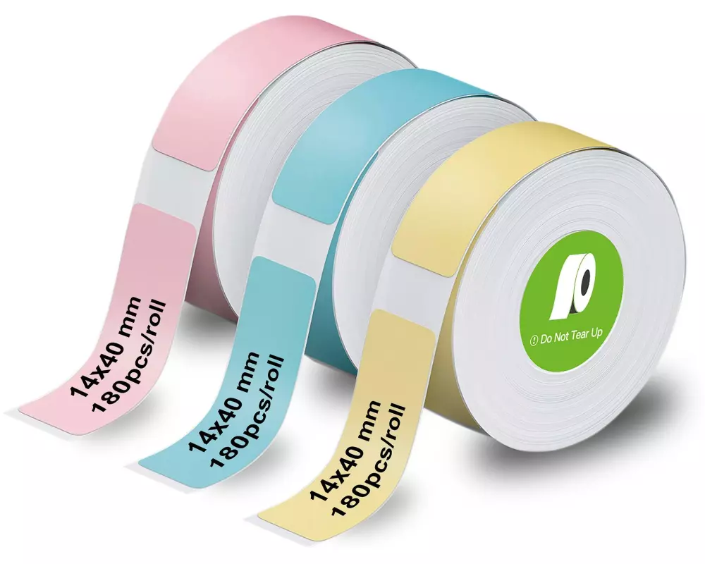 Olympia LabelRolls 3er Set Schwarz auf Blau; Gelb; Pink