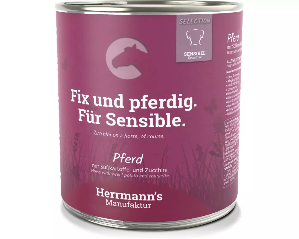 Herrmann's Nassfutter Pferd mit Süsskartoffel und Zucchini 800 g