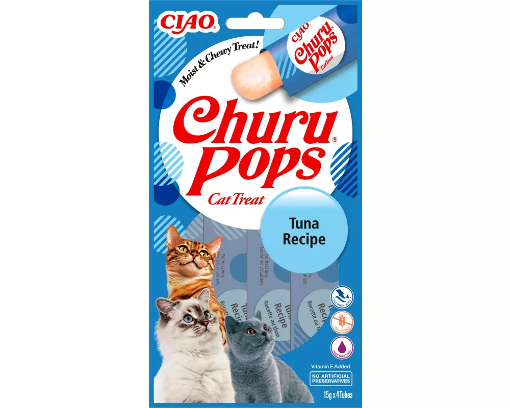 CIAO Churu Katzen-Snack Pops Thunfisch, 4 x 15 g