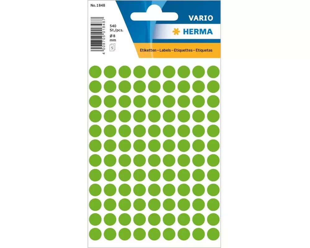 Herma Stickers Klebepunkte Vario Ø 8 mm, Neongrün