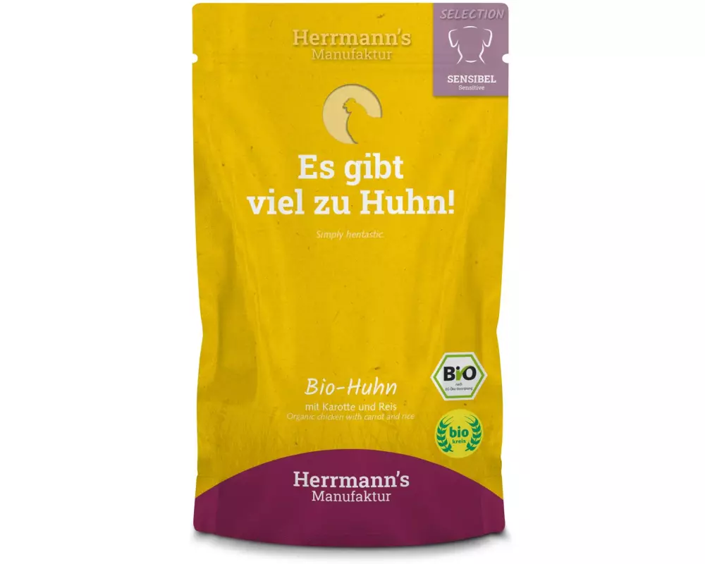 Herrmann's Nassfutter Sensibel Bio Huhn mit Karotte und Reis