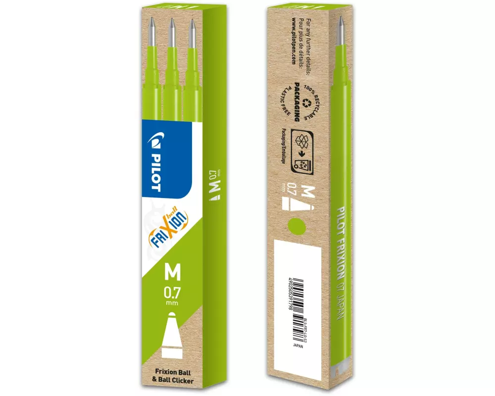 Pilot Patrone Frixion Refill 3 Stück, Hellgrün, 0.7 mm