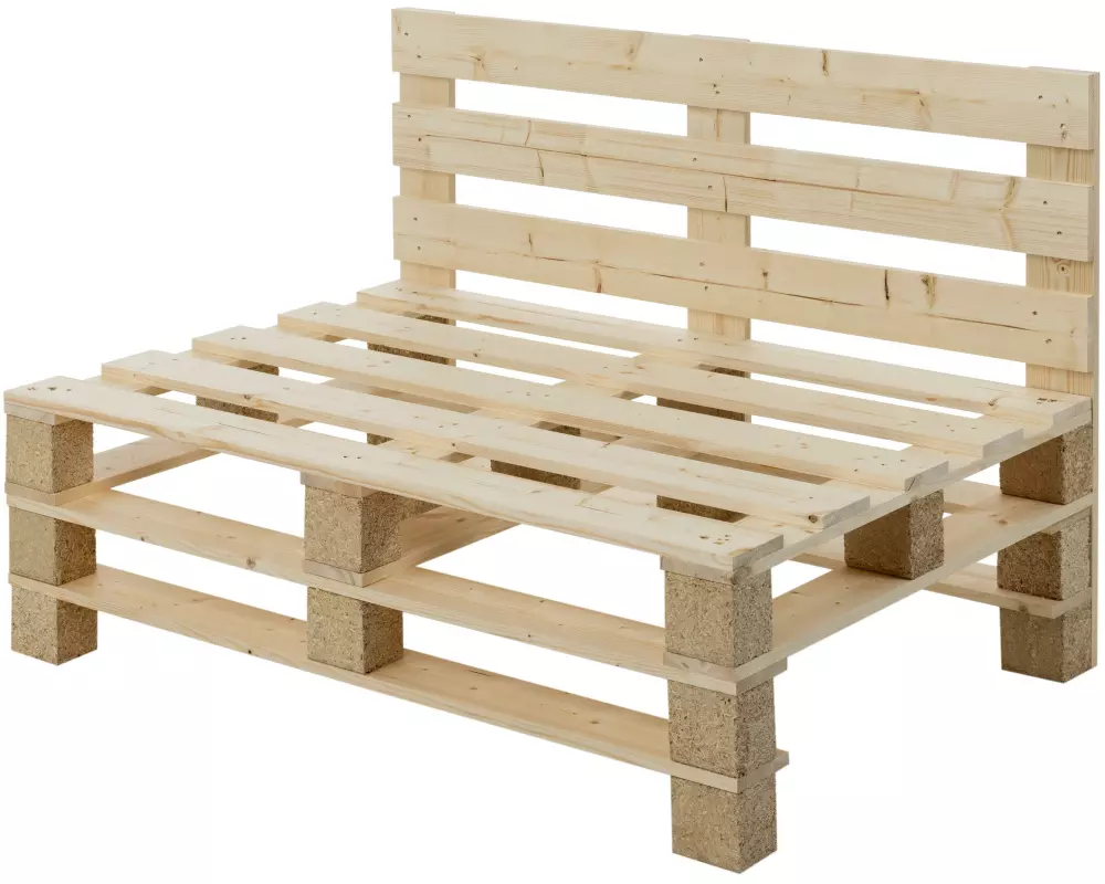 COCON Palettensofa Nature, 120 x 50/86 x 80