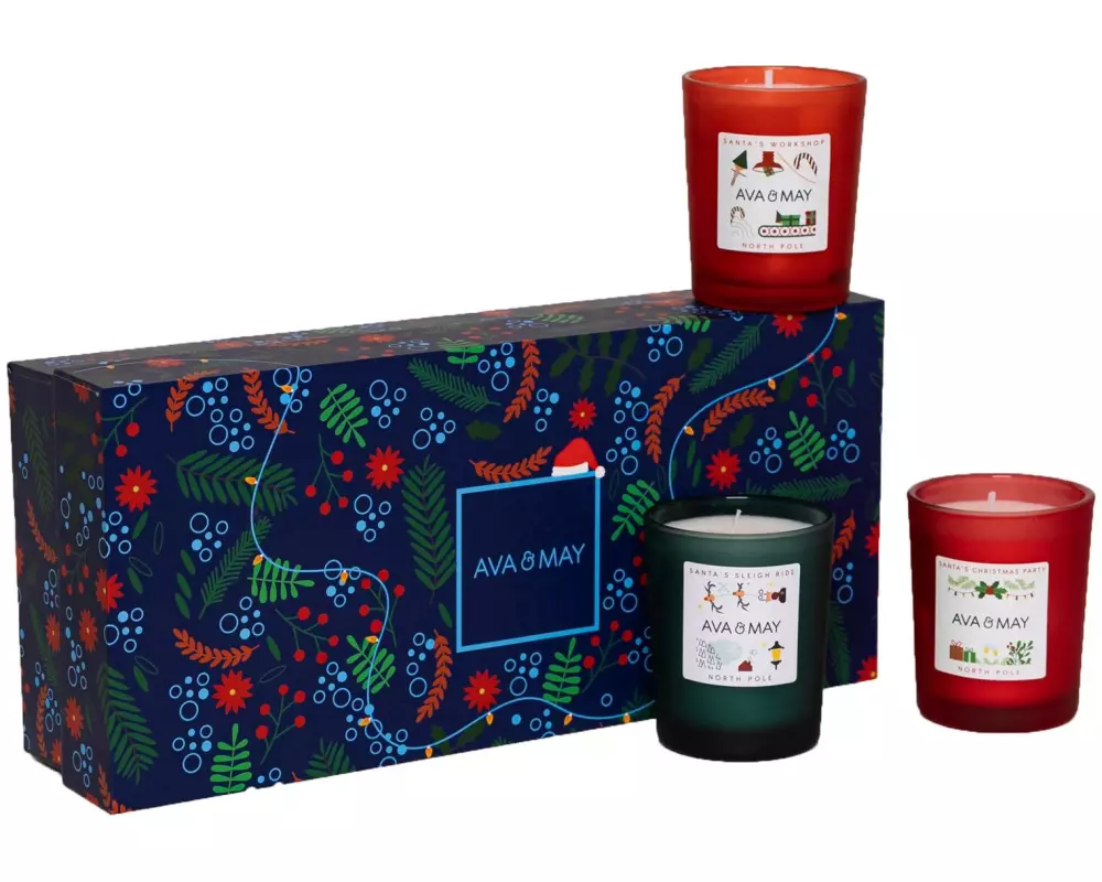 AVA & MAY Geschenkbox North Pole, Rot/Grün