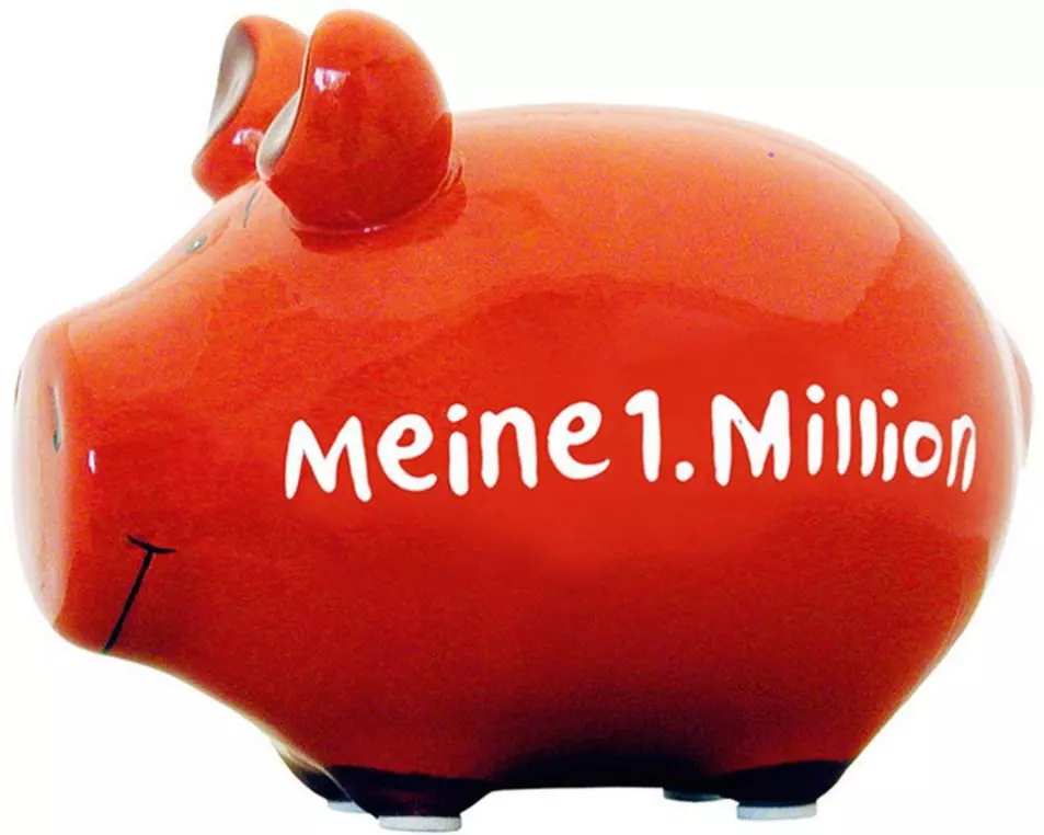 G. Wurm Spardose Meine 1. Million 12.5 x 9 x 9 cm