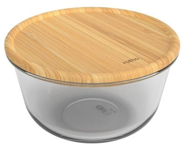 Rotho Glasdose mit Bambusdeckel NALA 2 l, Transparent