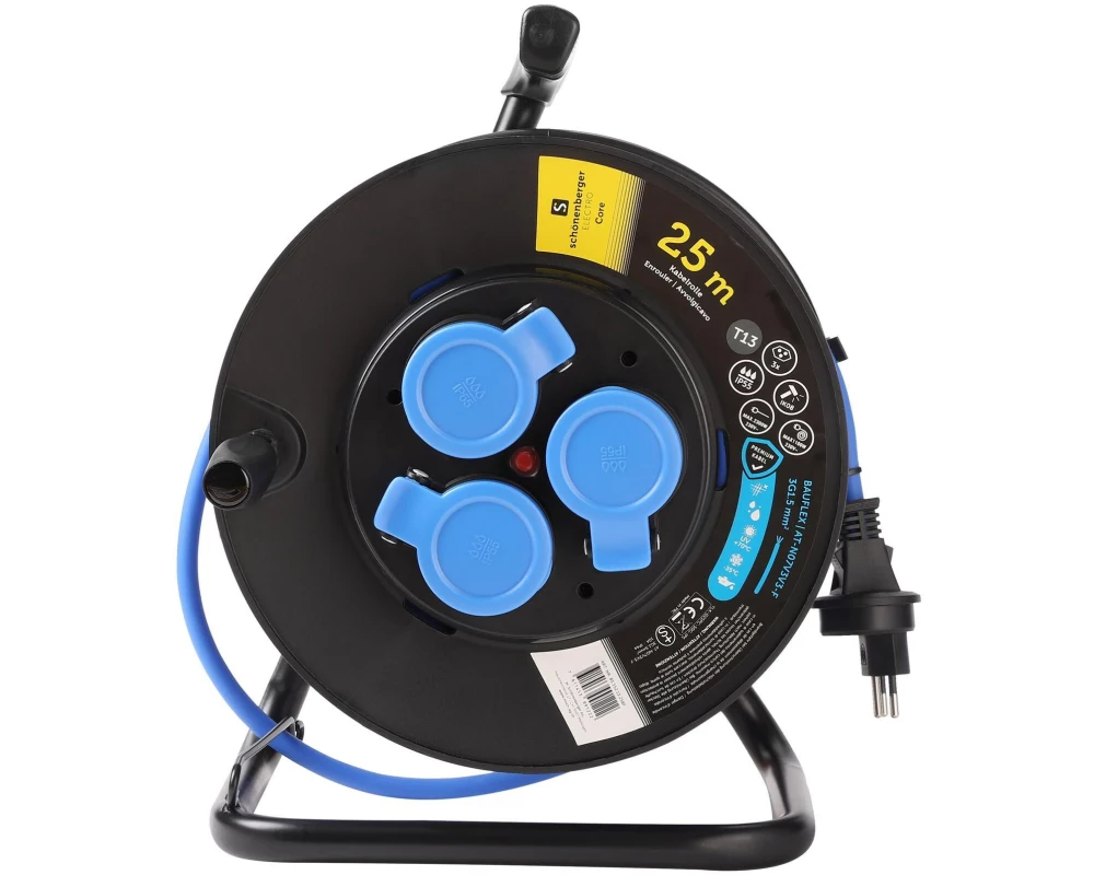 Schönenberger Kabelrolle Kunststoff T13 IP55 25m Bauflex 3 x T13