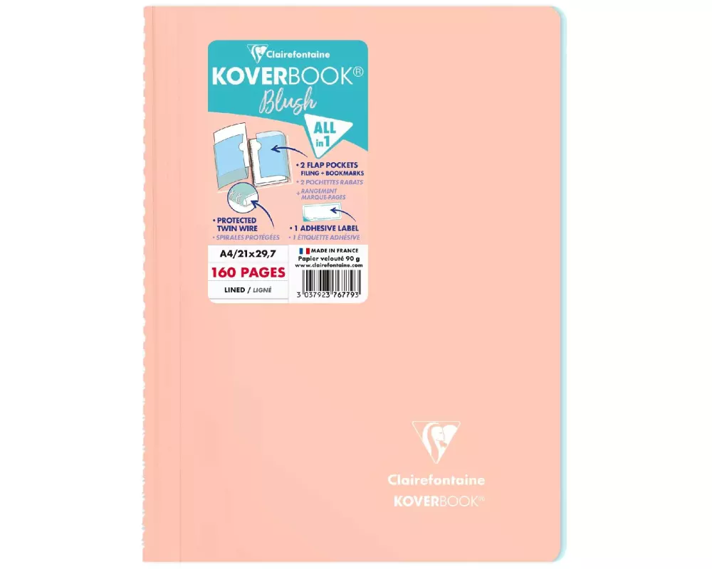 Clairefontaine Notizbuch Blush A4, liniert, Koralle