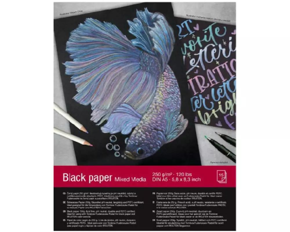 Tombow Zeichenblock Black Paper A5
