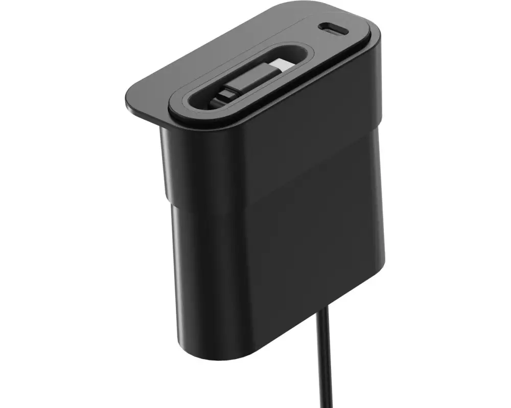 Schönenberger Mini Desktop Charger USB C PD20W Schwarz mit ausziehbarem USB-C Kabel