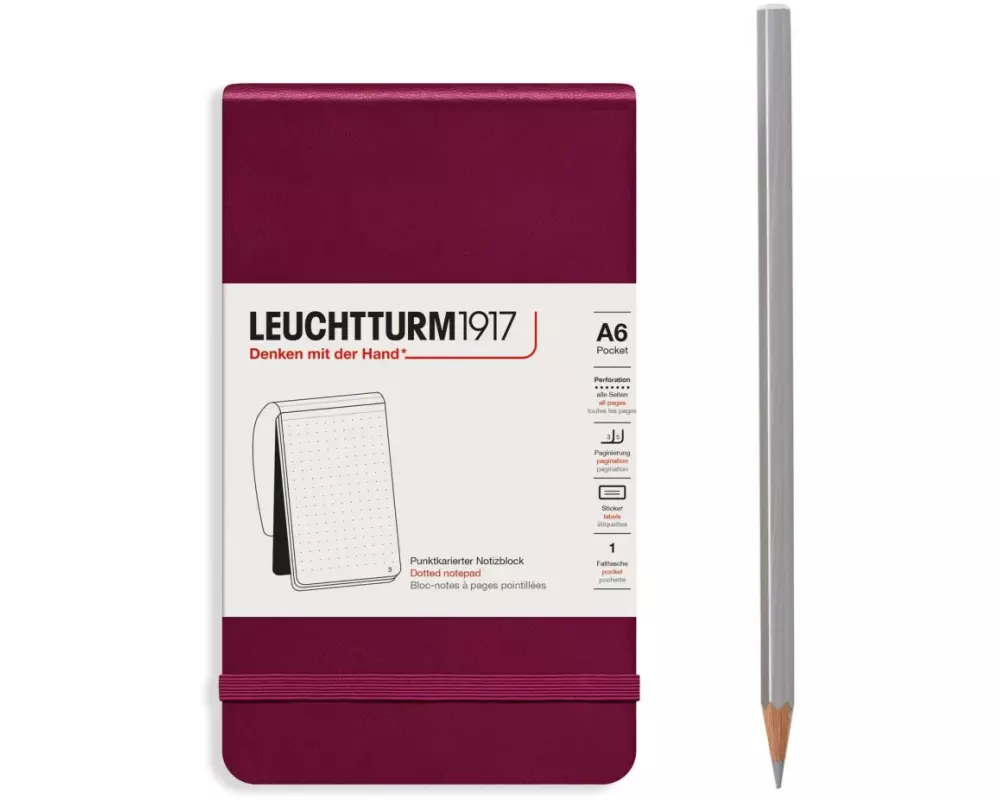 Leuchtturm Notizblock Reporter A6, Dotted, Port Red