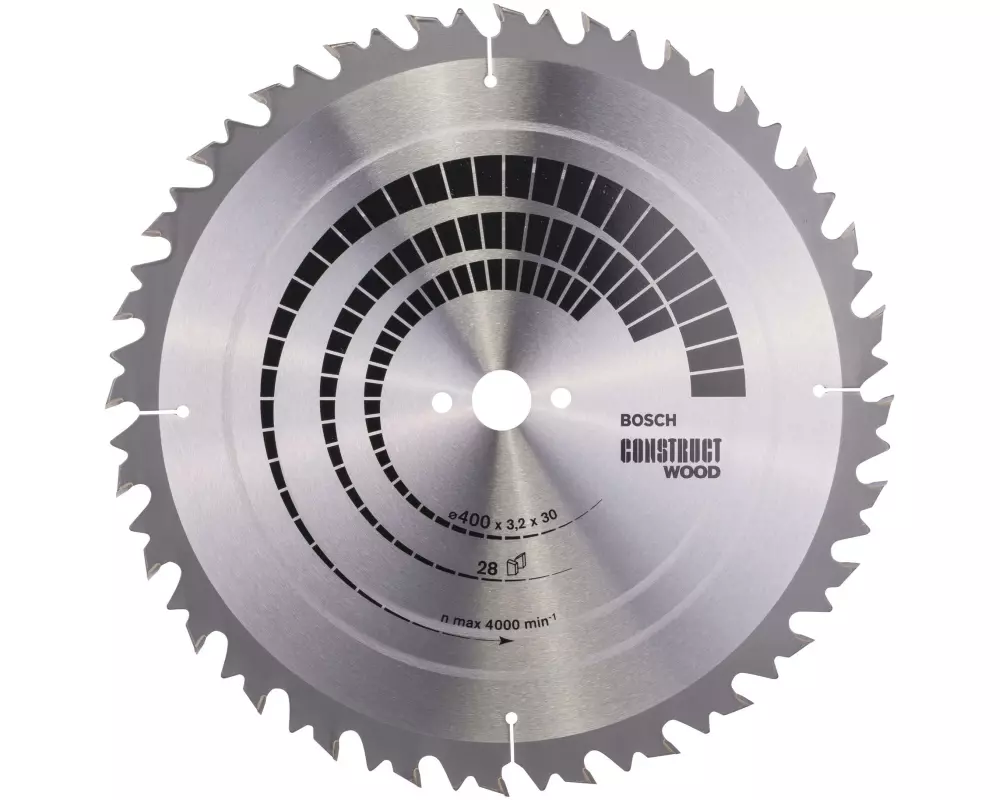 Bosch Professional Kreissägeblatt Construct Wood, 400 x 30 x 3.2 mm, Z 28