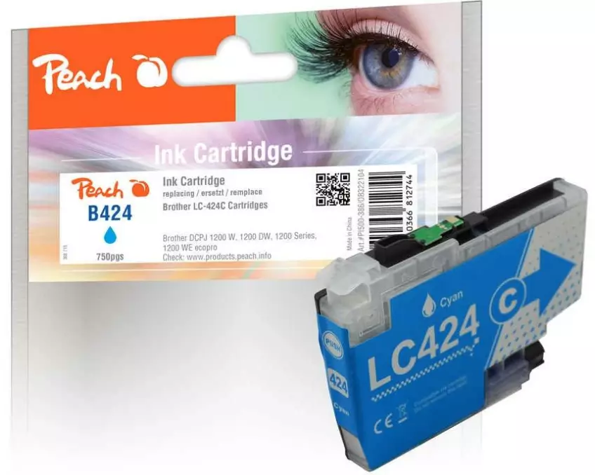 Peach Tinte Brother LC-424C Cyan