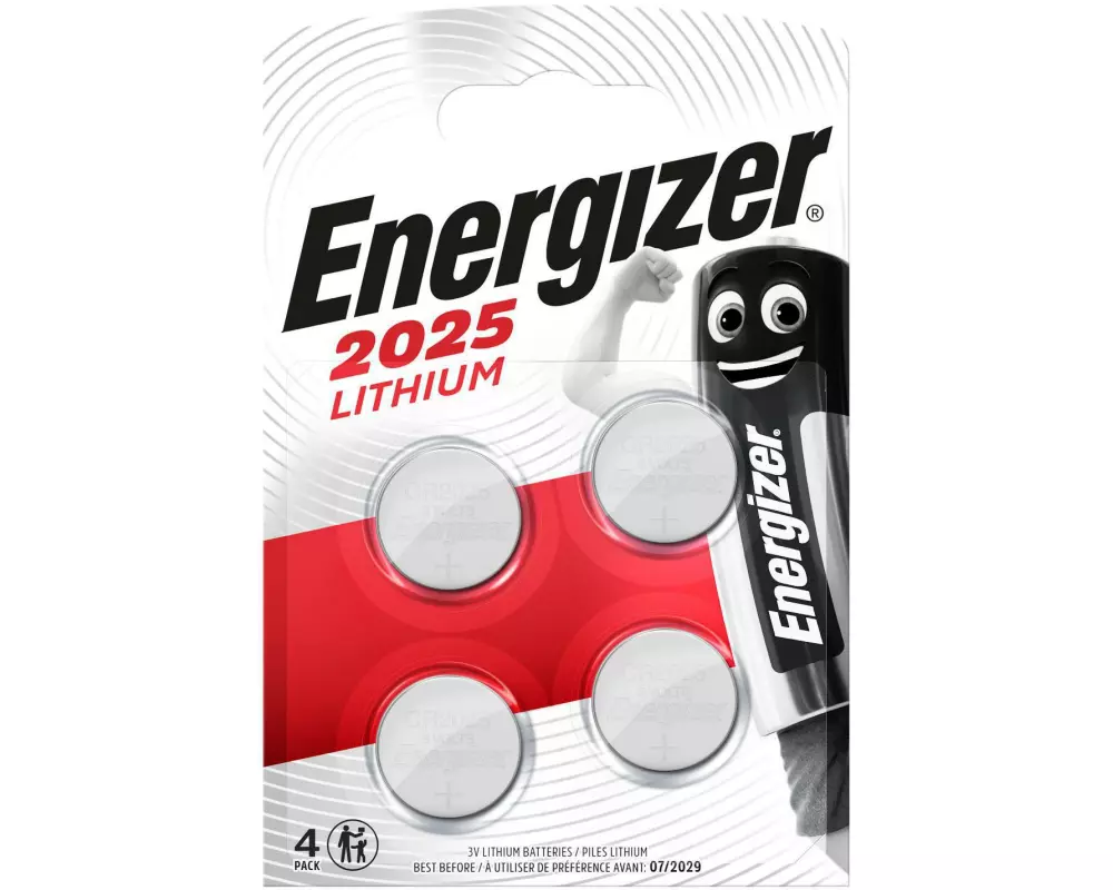 Energizer Knopfzelle Lithium CR-2025 , 4 Stück