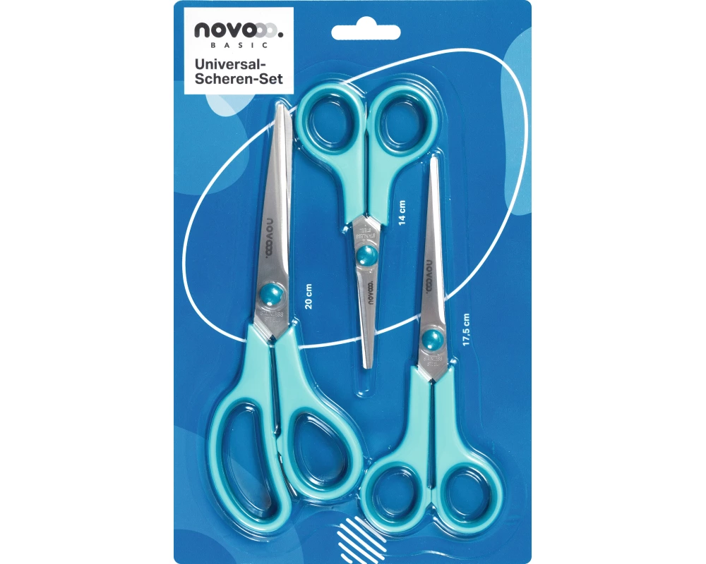 NOVOOO Scheren-Set Universal E-190039 MTH 3-teilig, 14/17,5/20 cm