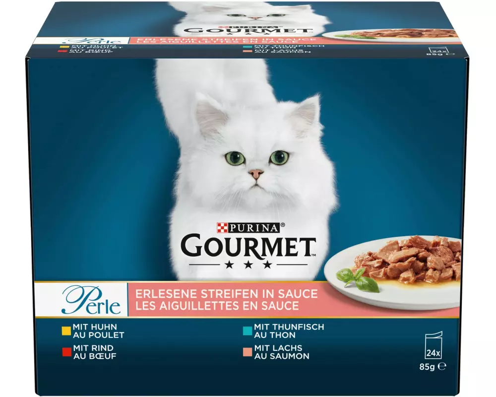 Purina Gourmet Nassfutter Perle Erlesene Streifen in Sauce 24 x 85g
