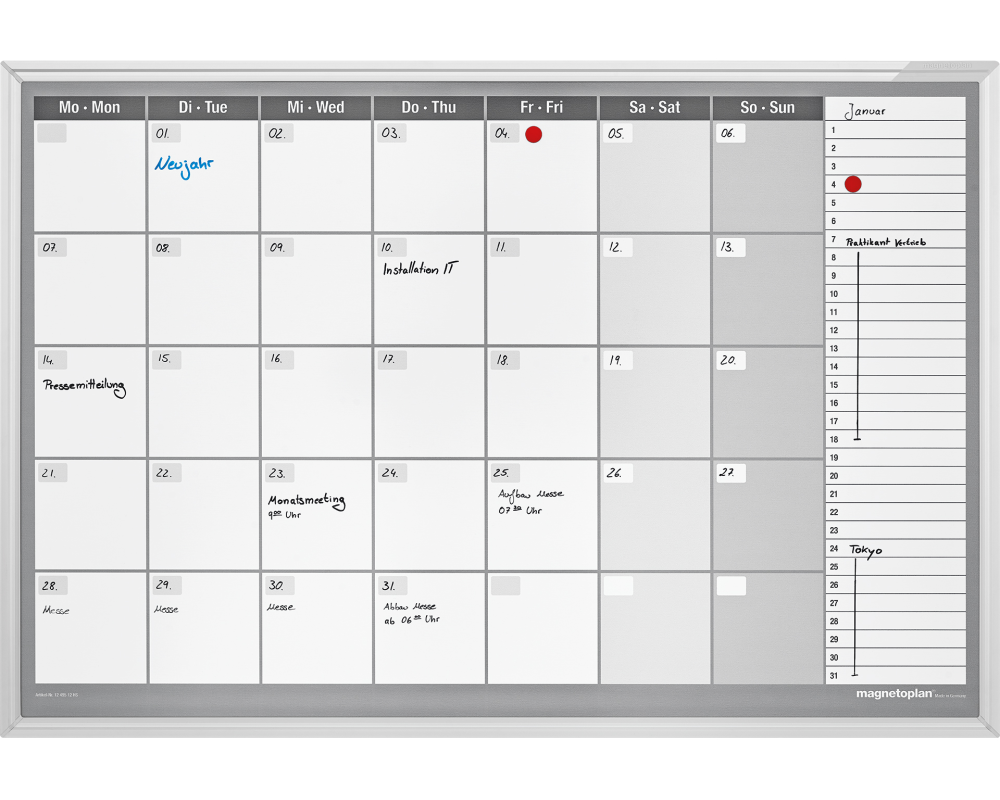 MAGNETOPLAN Monatsplaner CC horizontal 1249512HS 925x625mm