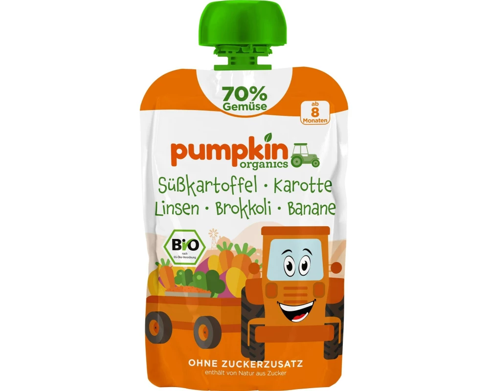 pumpkin organics Quetschbeutel Süsskartoffel, Karotte, Brokkoli, Banane 100 g