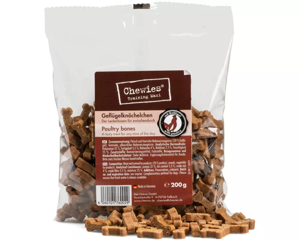 Chewies Leckerli Training Maxi Geflügelknöchelchen, 200 g