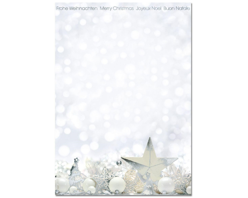 SIGEL Design Paper DP013/W White Stars 90g,25 Stück