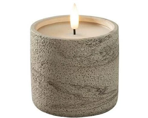 Konstsmide LED-Kerze in Betonoptik, 1 warmweisse Diode, beige