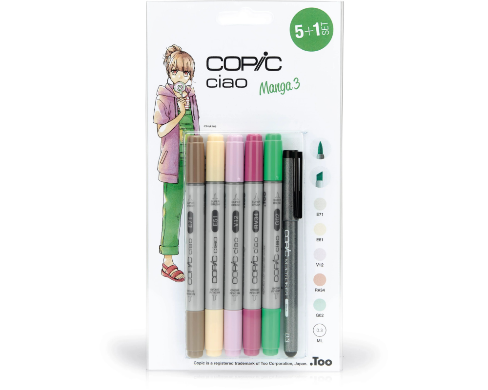 COPIC Marker Ciao 22075558 5+1 Set Manga 3