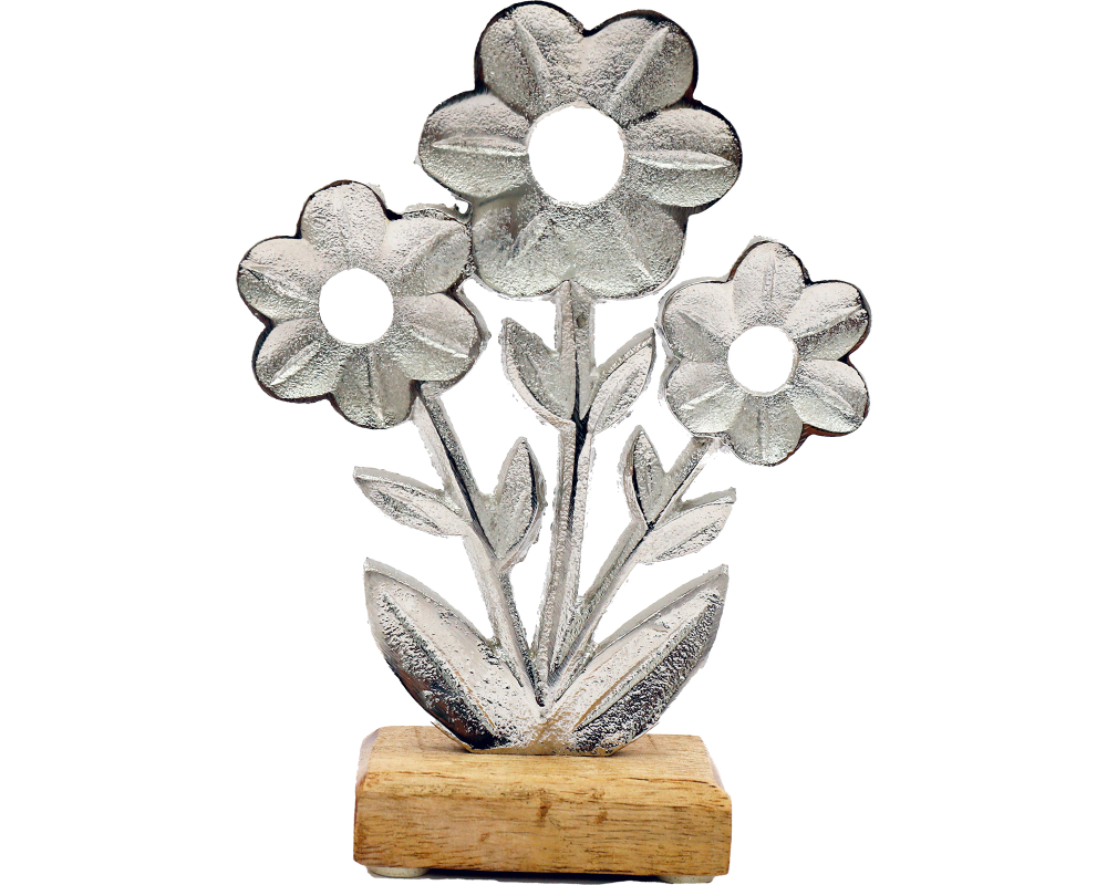 ROOST Blume auf Holz Grundlage OR6482 16x12cm