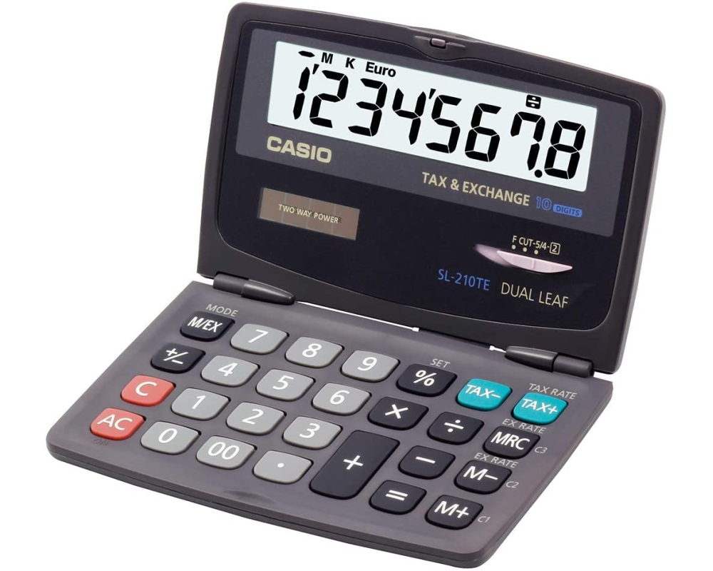 CASIO Taschenrechner SL-210TE 10-stellig, Solar/Batterie