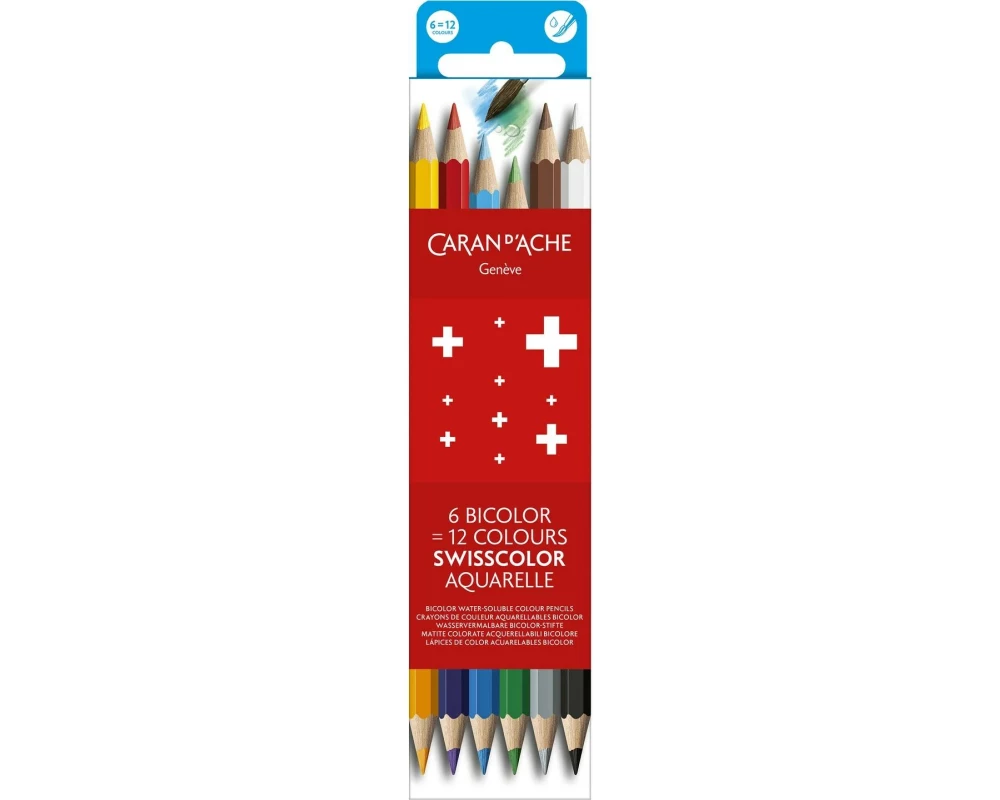 Caran d'Ache Farbstifte Bicolor Swisscolor 6-teilig