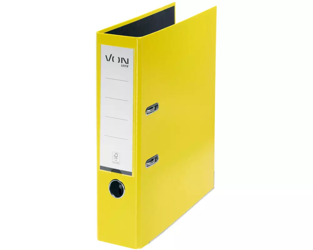 VON Ordner mit PP/Papier, 8 cm, Gelb