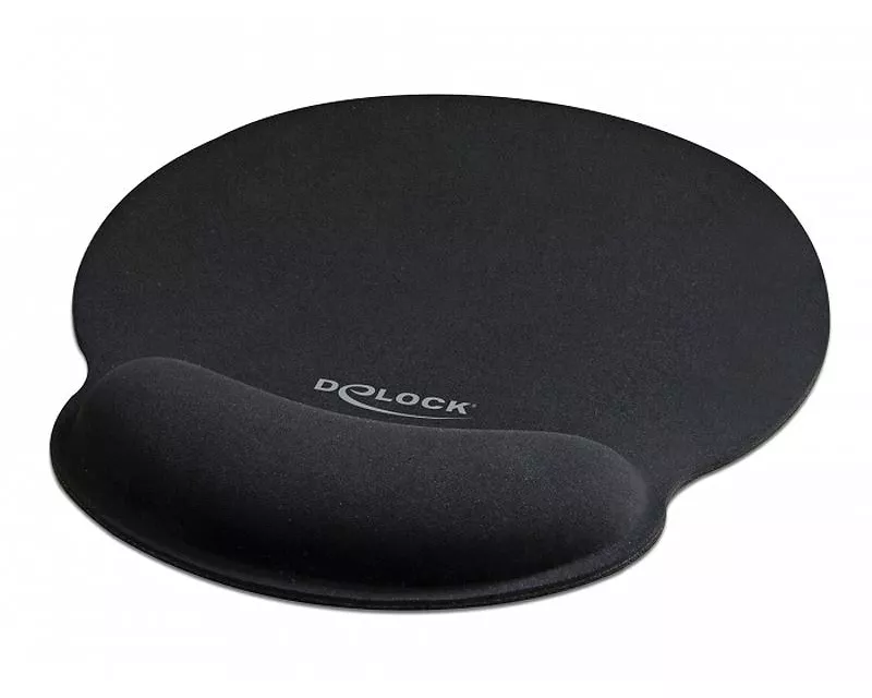 Delock Ergonomische Mausmatte mit Handballenauflage Schwarz