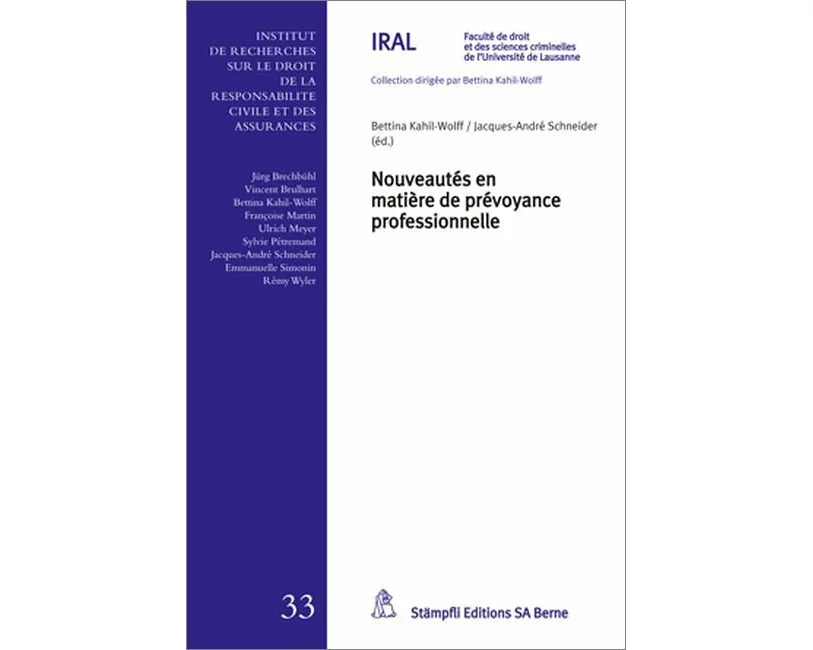 Nouveautés en matière de prévoyance professionnelle