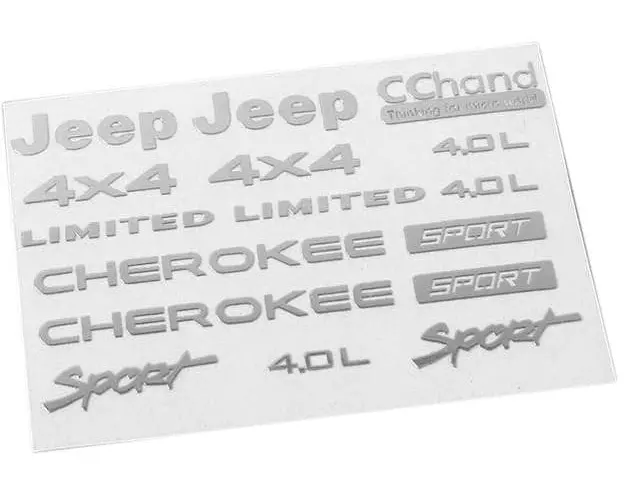 RC4WD Emblem Set, SCX10 II Cherokee, Silber